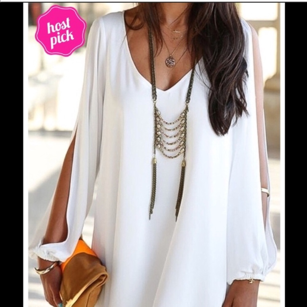White open sleeve minidress